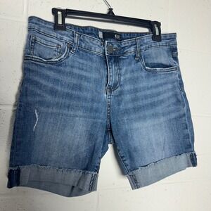 KUT from the Kloth Denim‎ Shorts Womens Size 8 Blue Cuffed Casual